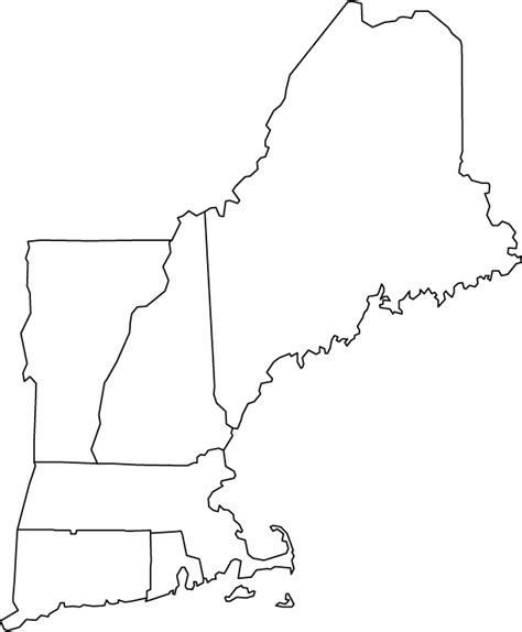 Printable Blank Map Of New England States